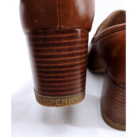 Sperry Brown Seaport Heeled Penny Loafers - Size 8.5 - Picture 7 of 9